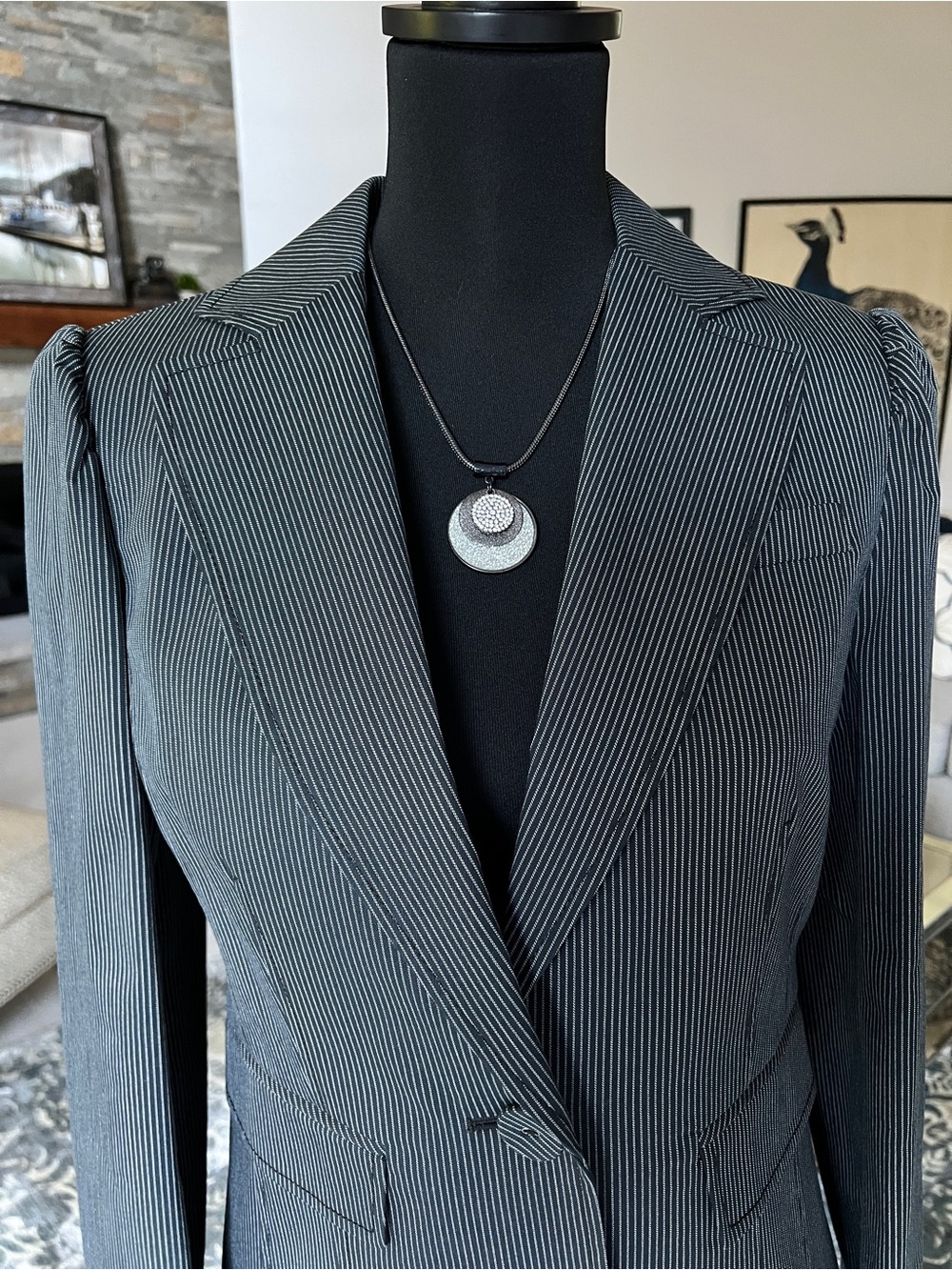 NWT CITY UNLTD. Women's Black Pinstripe Single-Button Blazer - Picture 8 of 15